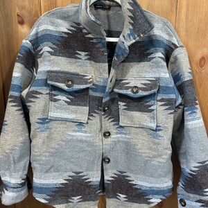 Blue and Gray Patterned Jacket